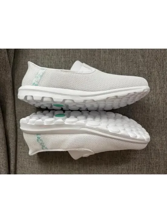 Skechers Slip Ins Go Walk Travel Kiana Womens 11 White 124770 Hands Free New - Picture 9 of 14